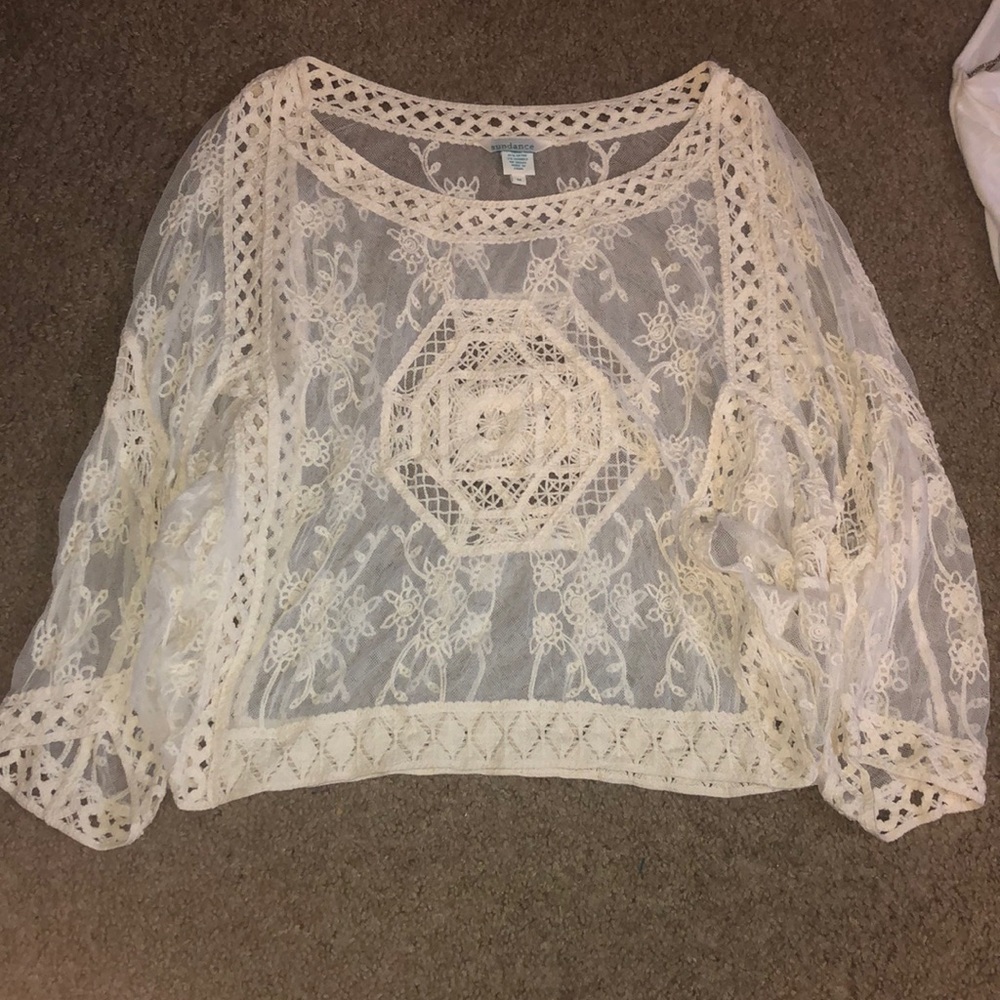 Embroidered Transparent Top